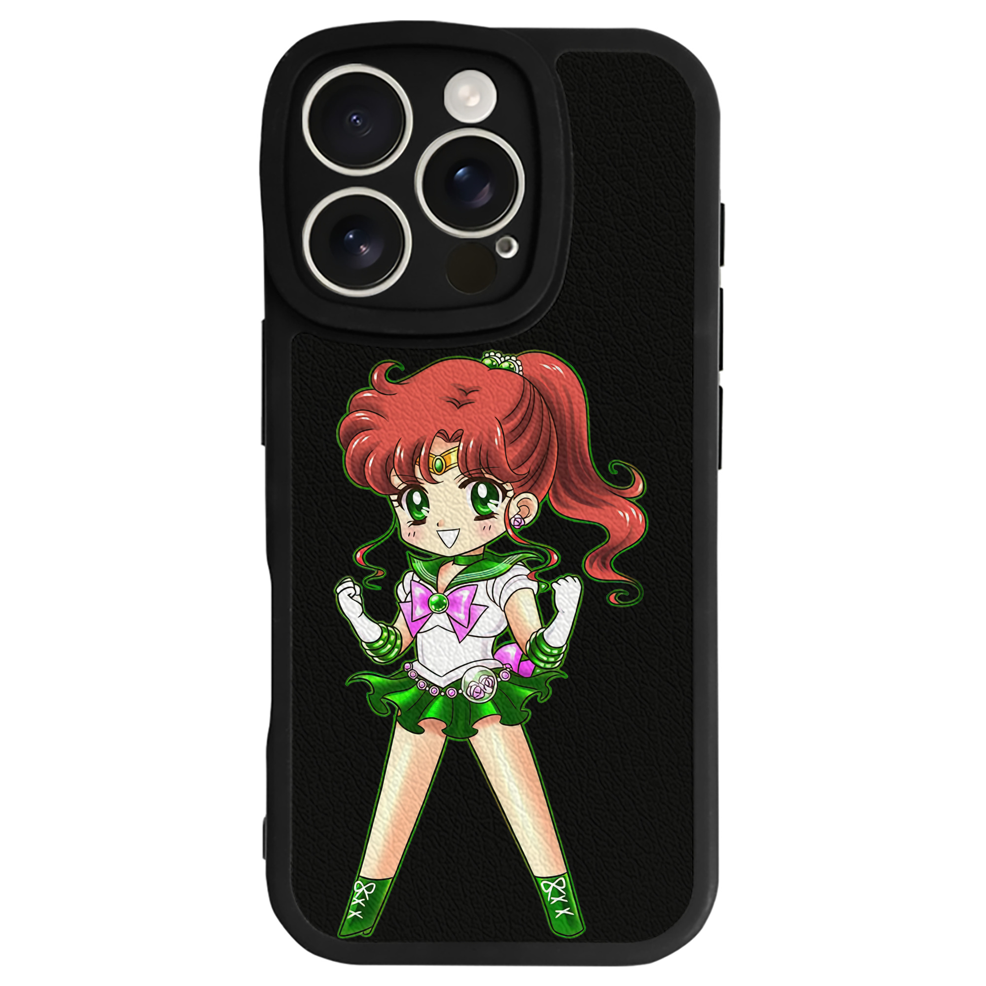 （画像用） 美少女戦士セーラームーン 木野 まこと きの まこと Sailor Moon Kino Makoto （セーラージュピター；Sailor Jupiter） 【iPhone 16シリーズ対応】シリコンスマホケース（レザー調） 材質：シリコン